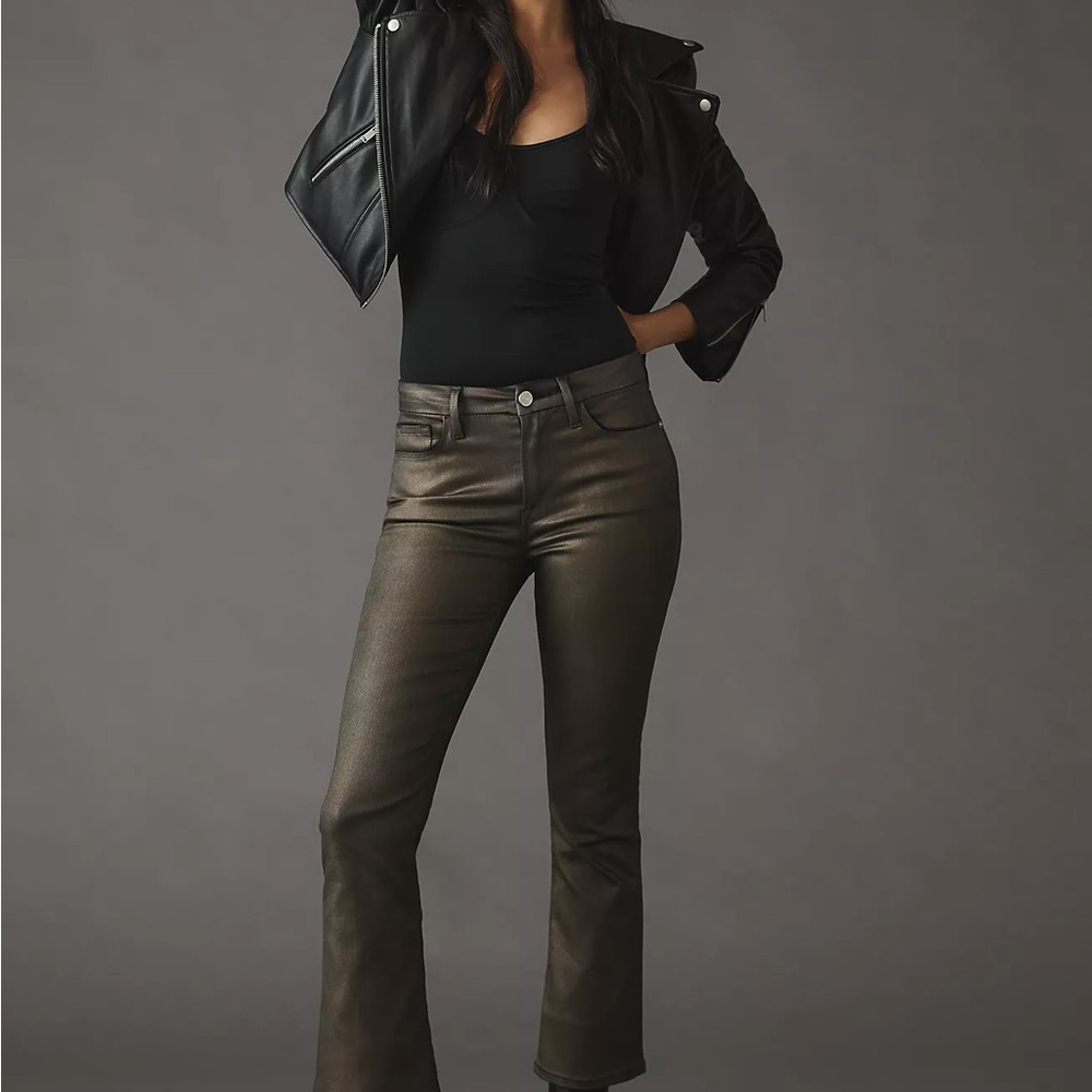FRAME® Le Crop Mini Boot Coated Denim